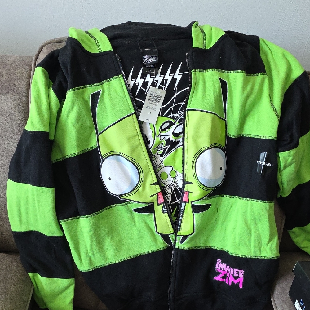 Invader Zim Green and Black Hoodie